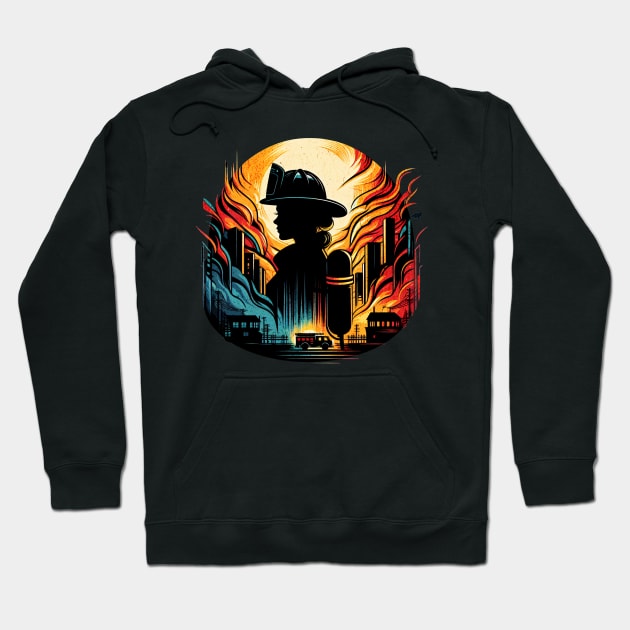 Proud Firefighter Woman Untold Heroes Design Hoodie by Miami Neon Designs